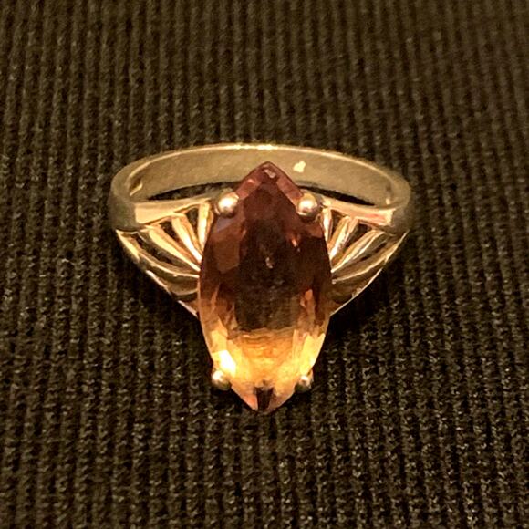 Sterling Silver and Ametrine (Citrine-Amethyst) Ring Size 9.75 Vintage - Picture 4 of 10